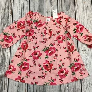 Gap Girls 3 6 12 18 24 Pink Red Rose Dress